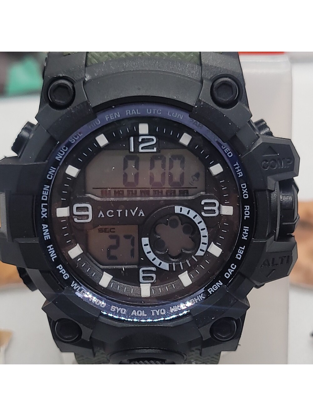 458 Activa ENDURANCE 54mm Camouflage Rubber Band Men's Quartz